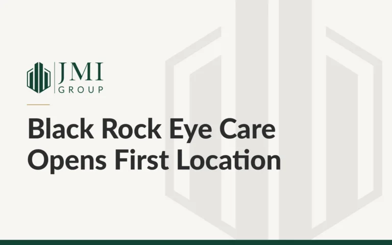 JMI Group article graphic titled Black Rock Eye Care Opens First Location, on a new eyewear tenant at Commerce Pointe in St. George