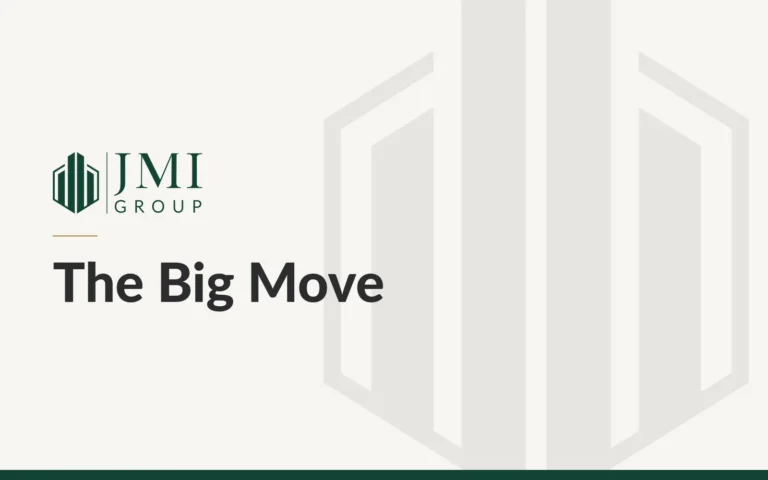JMI Group article graphic titled The Big Move, on the JMI Constructors third floor office remodel in St. George, Utah