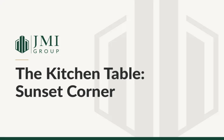 JMI Group article graphic on The Kitchen Table restaurant rebrand at Sunset Corner in St. George, Utah