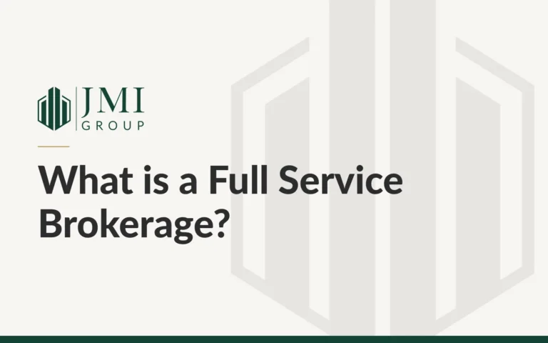 JMI Group article graphic titled What is a Full Service Brokerage, on brokerage, construction, and management services in St. George