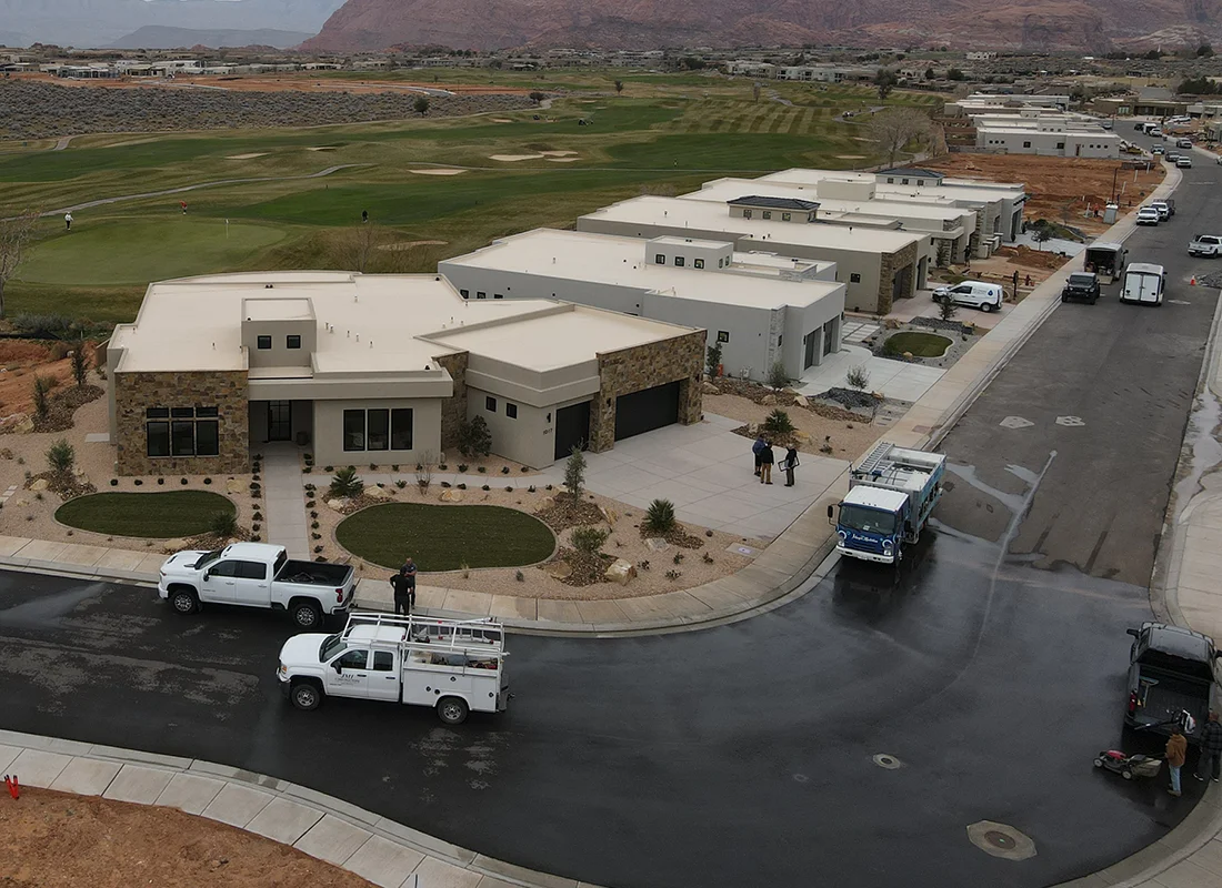 Custom home under construction in Washington County, Utah
