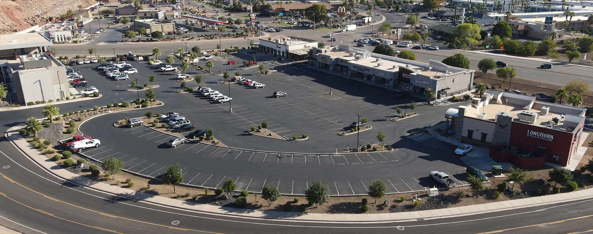 Aerial view of a stabilized JMI Group commercial property