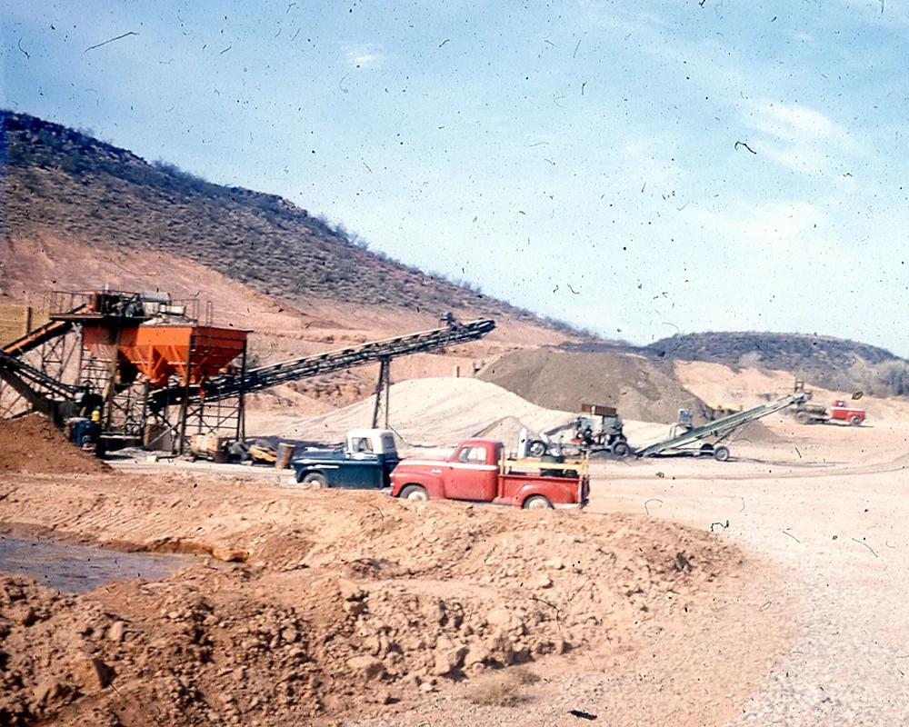 Archive photograph of the supply yard in operation